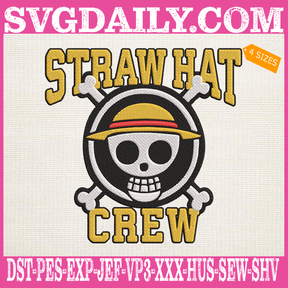 Straw Hat Crew Embroidery Design Skull Luffy Logo Embroidery Design Pirate Logo Embroidery Design Anime Logo Embroidery Design Embroidery Design