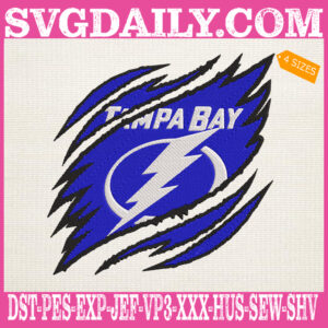 Tampa Bay Lightning Embroidery Design, Lightning Embroidery Design, Hockey Embroidery Design, NHL Embroidery Design, Embroidery Design