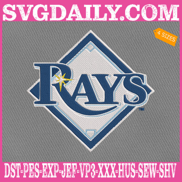 Tampa Bay Rays Logo Embroidery Machine, Baseball Logo Embroidery Files, MLB Sport Embroidery Design, Embroidery Design Instant Download