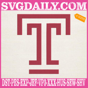 Temple Owls Embroidery Machine, Football Team Embroidery Files, NCAAF Embroidery Design, Embroidery Design Instant Download