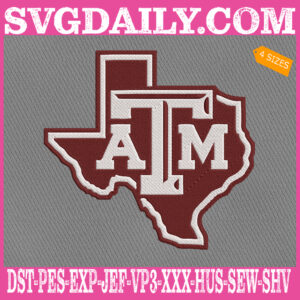 Texas A&M Aggies Embroidery Machine, Football Team Embroidery Files, NCAAF Embroidery Design, Embroidery Design Instant Download
