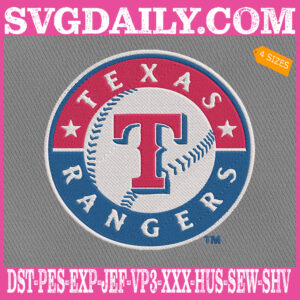 Texas Rangers Logo Embroidery Machine, Baseball Logo Embroidery Files, MLB Sport Embroidery Design, Embroidery Design Instant Download