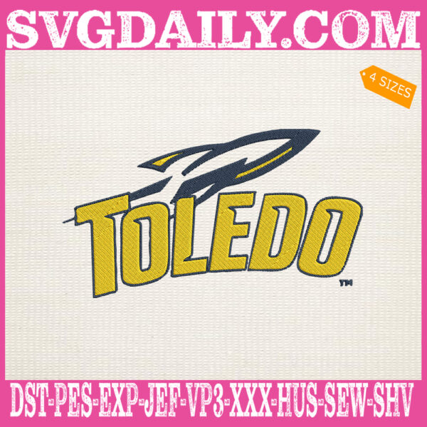 Toledo Rockets Embroidery Machine, Football Team Embroidery Files, NCAAF Embroidery Design, Embroidery Design Instant Download