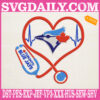 Toronto Blue Jays Nurse Stethoscope Embroidery Files, Baseball Embroidery Design, MLB Embroidery Machine, Nurse Sport Machine Embroidery Pattern