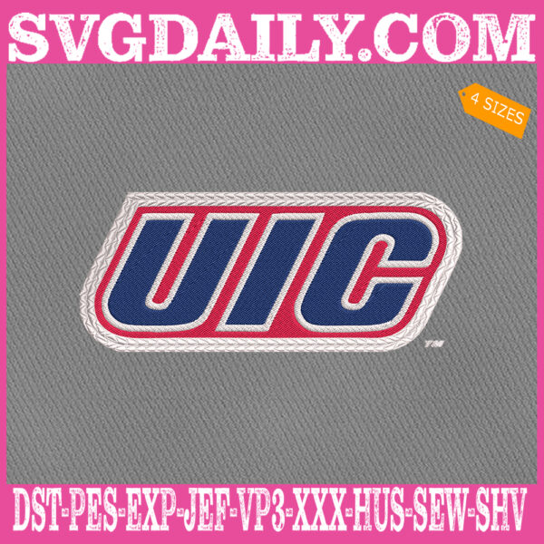 UIC Flames Embroidery Files, Sport Team Embroidery Machine, NCAAM Embroidery Design, Embroidery Design Instant Download