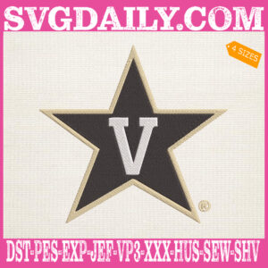 Vanderbilt Commodores Embroidery Machine, Football Team Embroidery Files, NCAAF Embroidery Design, Embroidery Design Instant Download