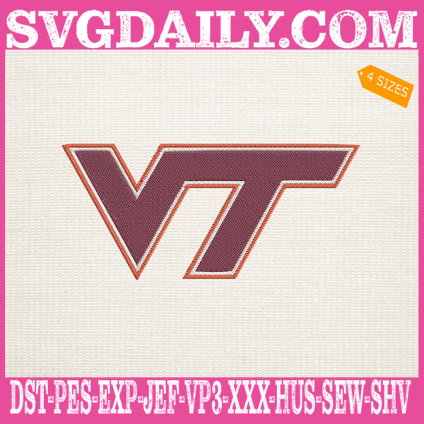 Virginia Tech Hokies Embroidery Machine, Football Team Embroidery Files, NCAAF Embroidery Design, Embroidery Design Instant Download