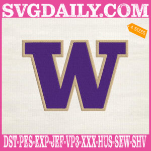Washington Huskies Embroidery Machine, Football Team Embroidery Files, NCAAF Embroidery Design, Embroidery Design Instant Download