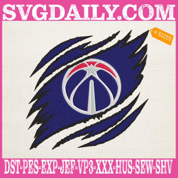 Washington Wizards Embroidery Design, Wizards Embroidery Design, Basketball Embroidery Design, NBA Embroidery Design, Sport Embroidery Design