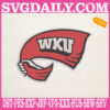 Western Kentucky Hilltoppers Embroidery Machine, Football Team Embroidery Files, NCAAF Embroidery Design, Embroidery Design Instant Download