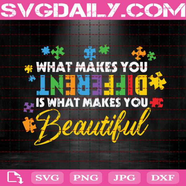 What Makes You Different is What Makes You Beautiful Svg, Autism Awareness Svg, Color Puzzle Svg, Autism Svg, Autism Month Svg, Instant Download