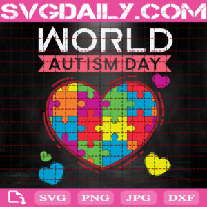 World Autism Day Svg, Autism Puzzle Heart Svg, Colorful Puzzle Svg, Autism Svg, Autism Awareness Svg, Instant Download