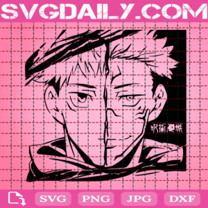 Yuji Itadori Face Svg, Yuji Itadori Svg, Jujutsu Kaisen Svg, Anime Svg, Manga Svg, Svg Png Dxf Eps Instant Download