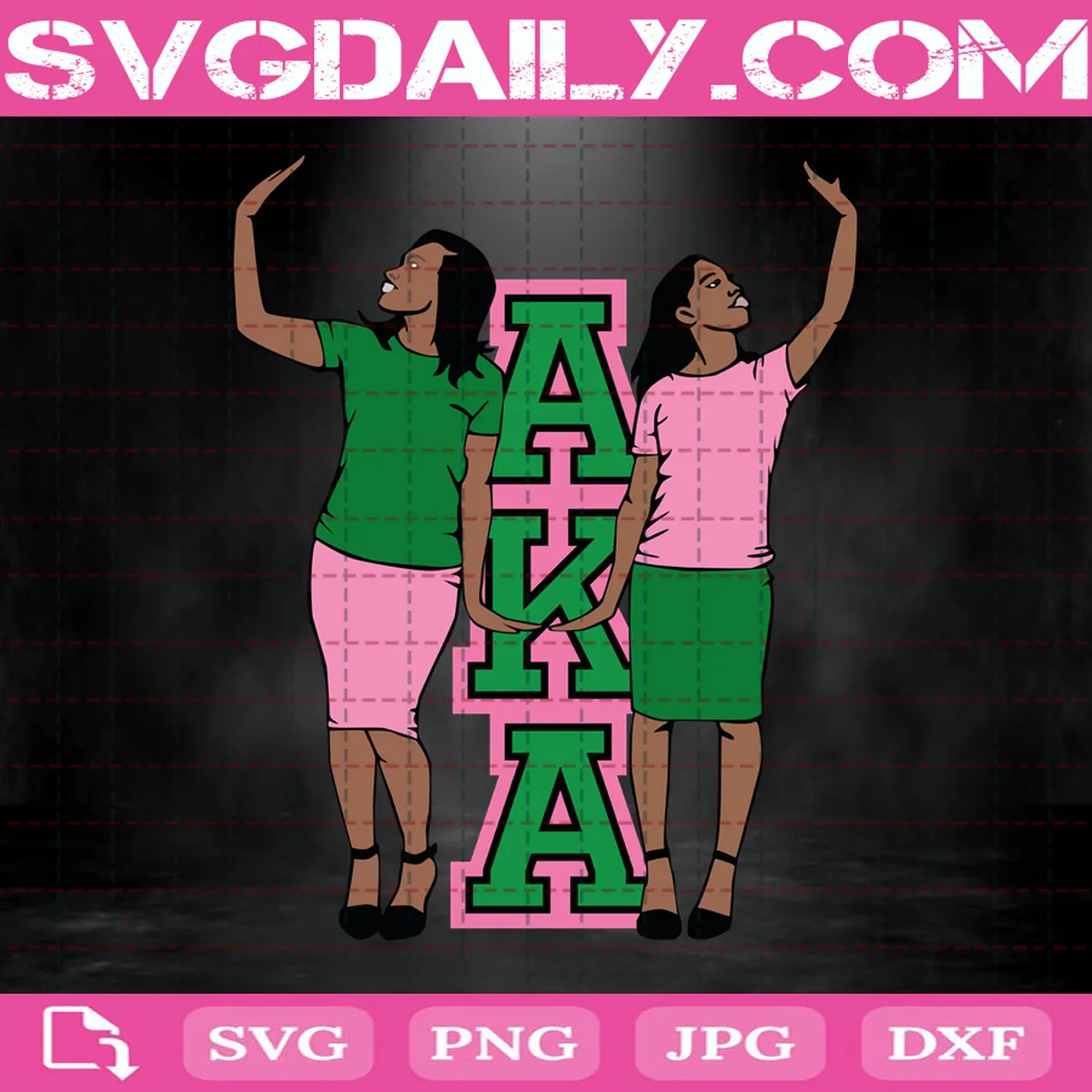 Aka Girl Gang Svg, Aka Pretty Girls 1908 Svg, Aka Sorority Svg, Aka Svg, Alpha Kappa Alpha Svg, Pink Green Svg, Pretty Girls Svg