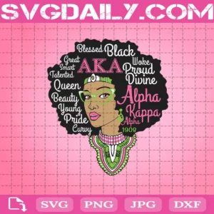 Alpha Kappa Alpha Sorority Svg, AKA Sorority Girl Svg, Alpha Kappa Alpha Svg, Afro Woman Svg, Afro Girl Svg