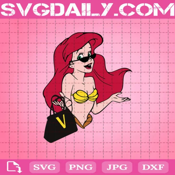 Ariel Versace Svg, Ariel Mermaid Versace Svg, Disney Princess Svg, Luxury Brand Svg, Fashion Brand Svg