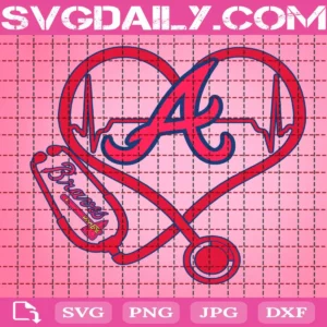 Atlanta Braves Nurse Stethoscope Svg, Atlanta Braves Svg, Braves Baseball Svg, MLB Svg, Nurse Sport Svg