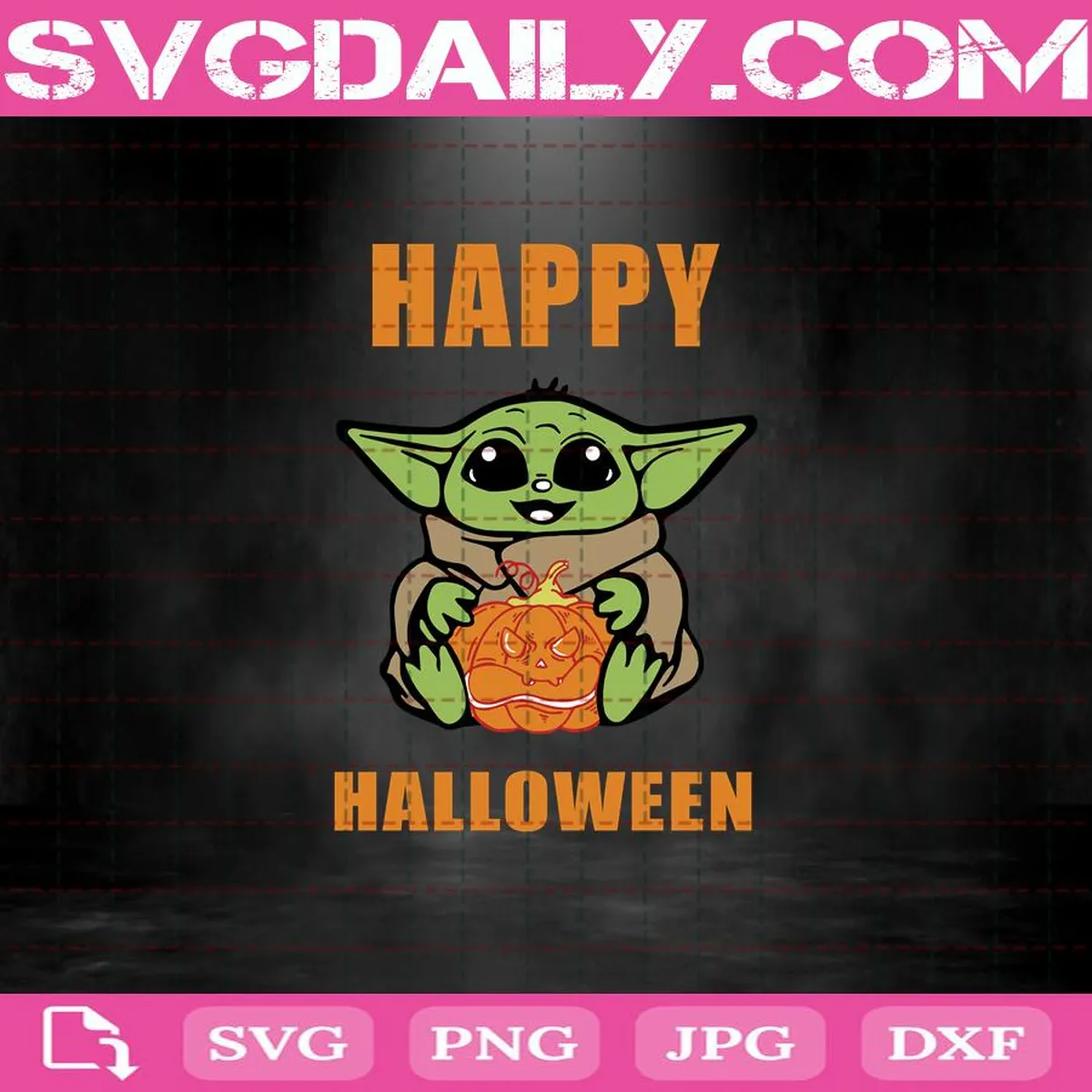 Baby Yoda Halloween Svg, Baby Yoda Svg, Baby Alien Svg, Halloween Svg, Yoda With Pumpkin Svg
