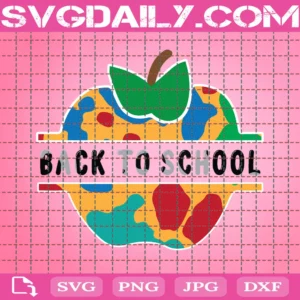 Back To Shool Colorful Apple Svg, Welcome Back To School Svg, Back To School Svg