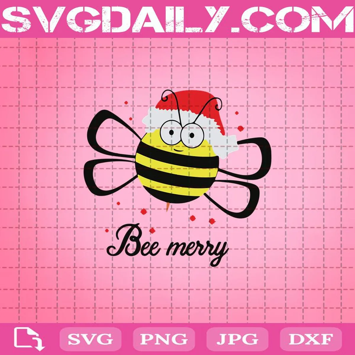 Bee Merry Svg, Santa Bee Happy Christmas Svg, Santa Bee Svg, Bee Svg, Happy Christmas Svg