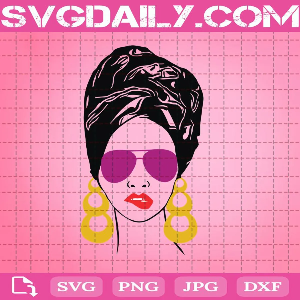 Black Woman Svg, Natural Hair Svg, Afro Svg, Black Girl Glasses Svg, Svg Png Dxf Eps AI Instant Download