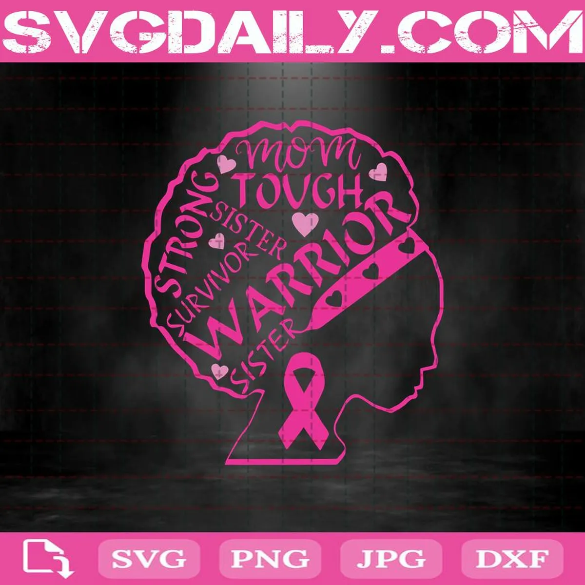 Breast Cancer Warrior Black Women African American Svg, Breast Cancer Svg, Breast Cancer Ribbon Svg, Breast Cancer Awareness Svg