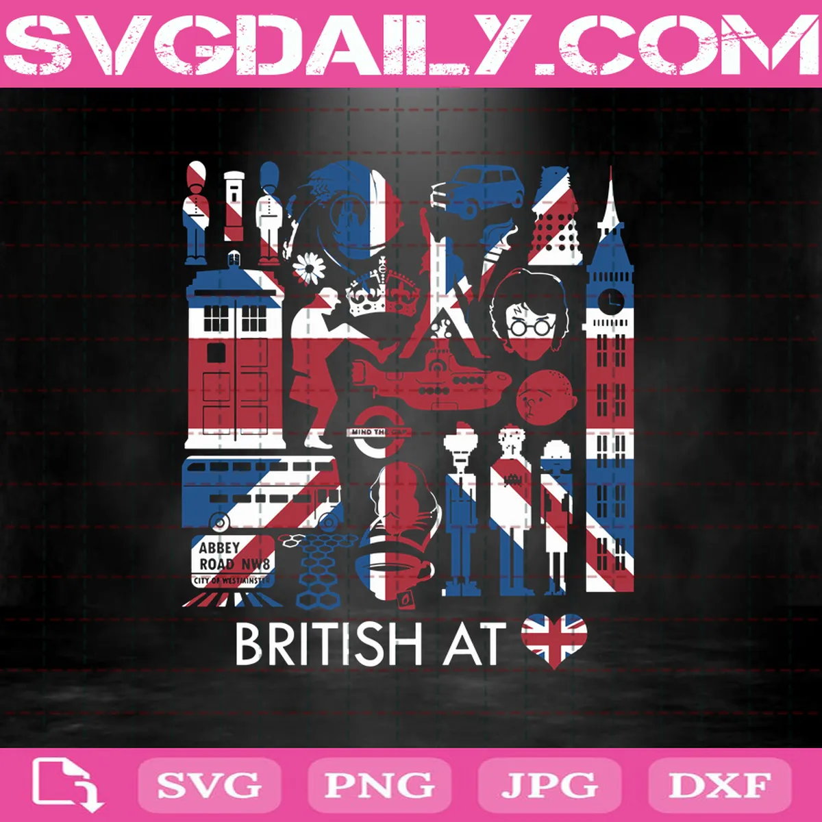 British At Heart Svg, British England Svg, British Svg, UK Flag Heart Svg, Harry Potter Svg, Svg Png Dxf Eps AI Instant Download