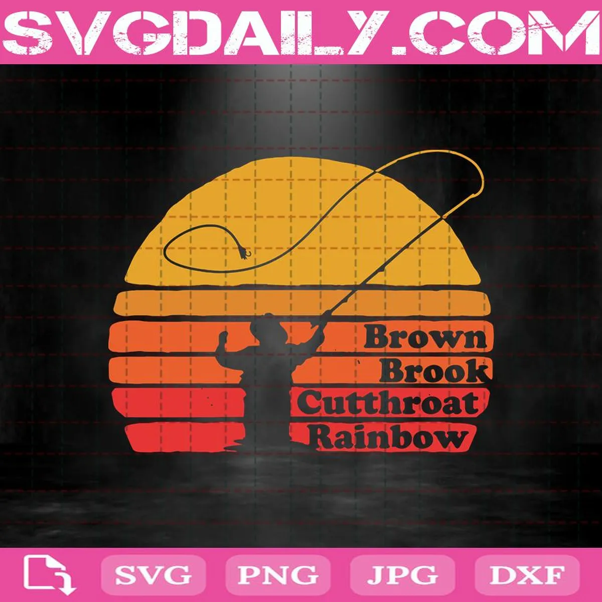 Brown Brook Cutthroat Rainbow Svg, Fisherman Svg, Love Fishing Svg, Fishing Svg, Svg Png Dxf Eps AI Instant Download