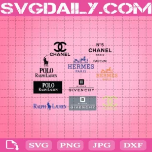 Bundle Brand Logo Fashion Svg, Chanel Svg, Hermes Svg, Chanel Logo Svg, Chanel Svg, Hermes Logo Svg, Givenchy Svg