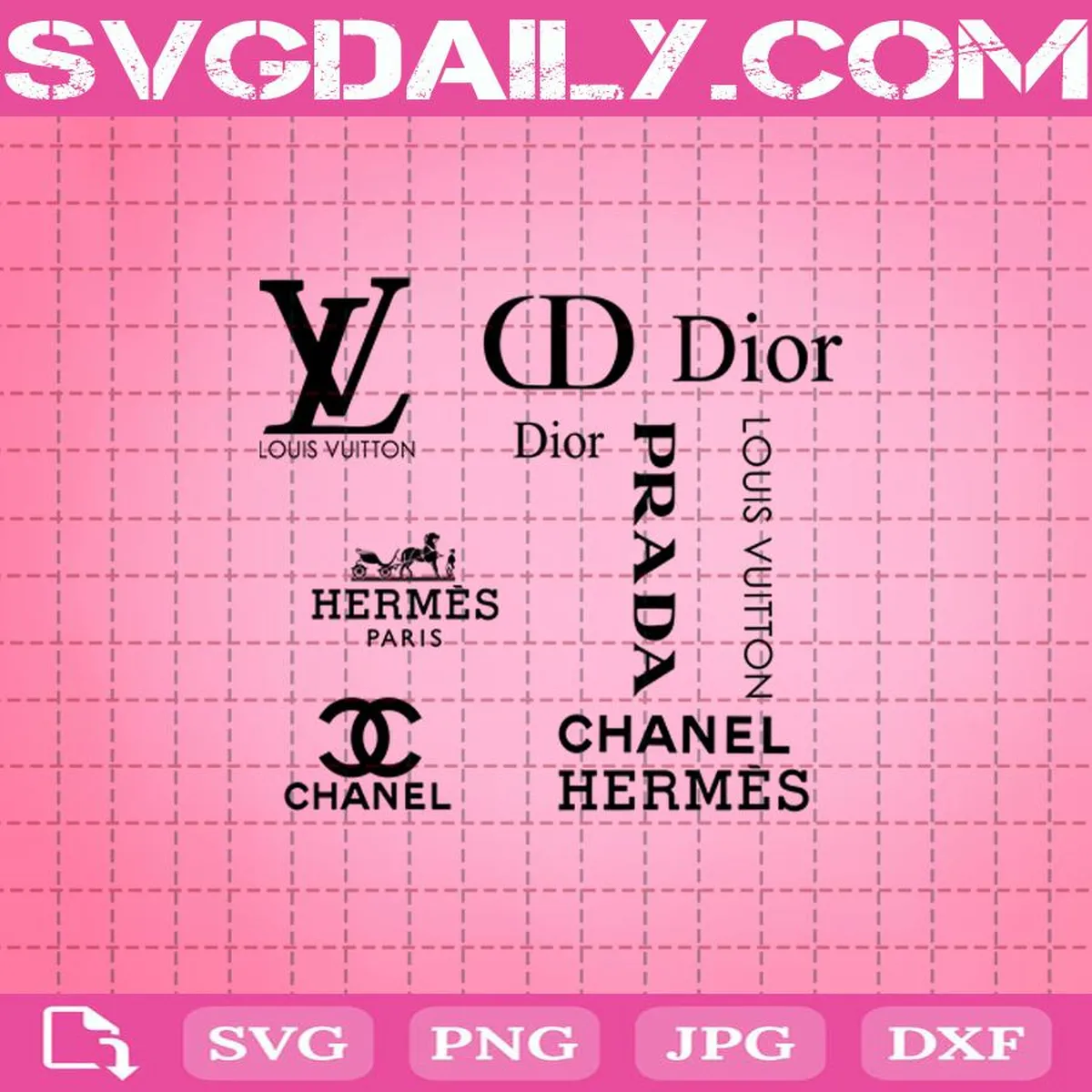 Bundle Brand Logo Fashion Svg, Hermes Svg, Dior Svg, Chanel Svg, Prada Svg, Brand Logo Fashion Svg, Fashion Logo Svg