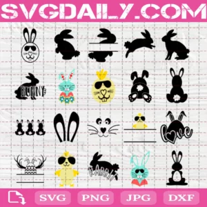 Bunny Face Svg Bundle Free, Easter Bunny Svg Free, Easter Svg Free, Bunny Ear Svg Free, Clip Cut File Svg, File Svg Free