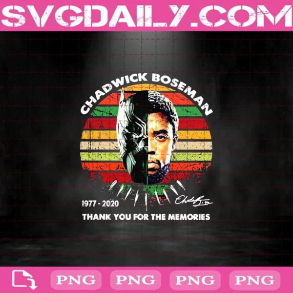 Chadwick Boseman 1977-2020 Thank You For The Memories Png, Black Panther Png, Chadwick Boseman Png, Cricut Digital Download, Instant Download