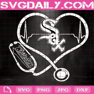 Chicago White Sox Nurse Stethoscope Svg, Chicago White Sox Svg, White Sox Baseball Svg, MLB Svg, Nurse Sport Svg