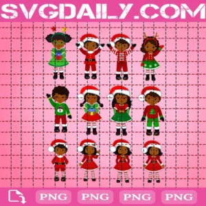 Christmas Kids African American Png, Christmas Kids Png, Christmas African American Png, Merry Christmas Png, Cute Kids Santa Png, Digital File