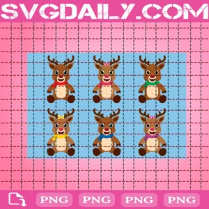Christmas Reindeer Bundle Clipart, Christmas Reindeer Bundle Png, Christmas Reindeer Png, Reindeer Png, Merry Christmas Png, Instant Download