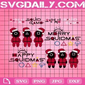 Christmas Squid Game Svg Bundle, Squid Games Svg, Squidmas Svg, Squid Game Logo Svg, Svg Png Dxf Eps AI Instant Download