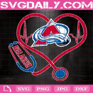 Colorado Avalanche Heart Stethoscope Svg, Colorado Avalanche Svg, Nurse Avalanche Svg, Hockey Teams Svg, NHL Svg, Nurse Sport Svg