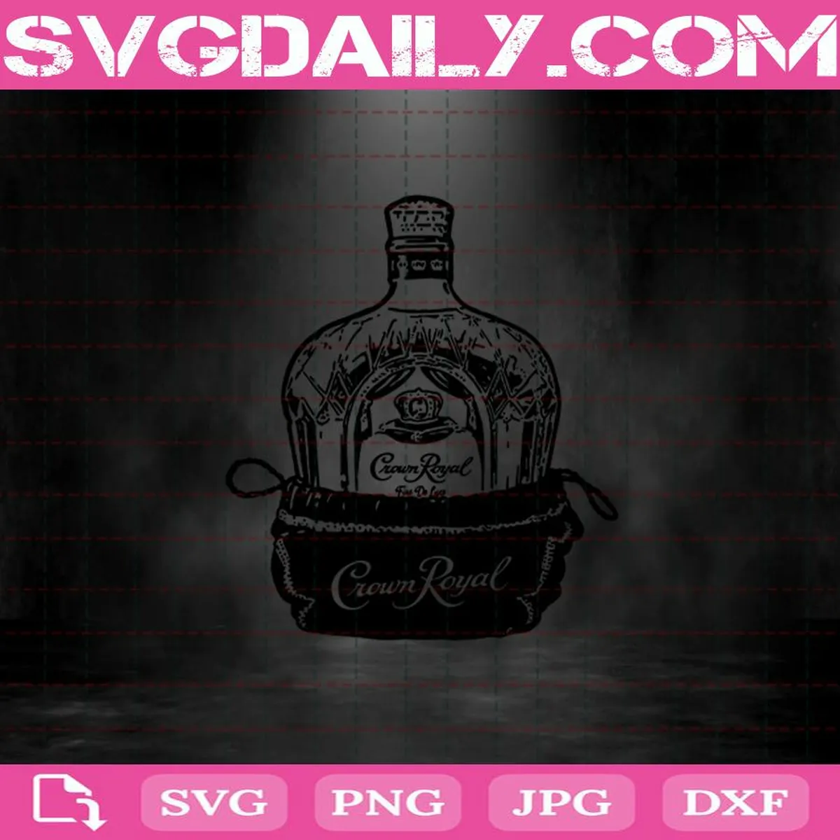 Crown Royal Bottle And Bag Design Element Svg, Crown Royal Alcohol Svg, Crown Royal Svg, Drink Svg