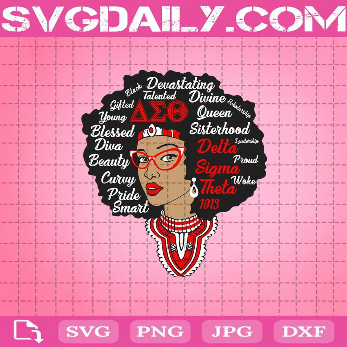 Delta Queen Delta Sorority Svg, Black Hair Svg, African American Svg, Afro Woman Svg, Afro Girl Svg Png Dxf Cutting Files Silhouette Cricut
