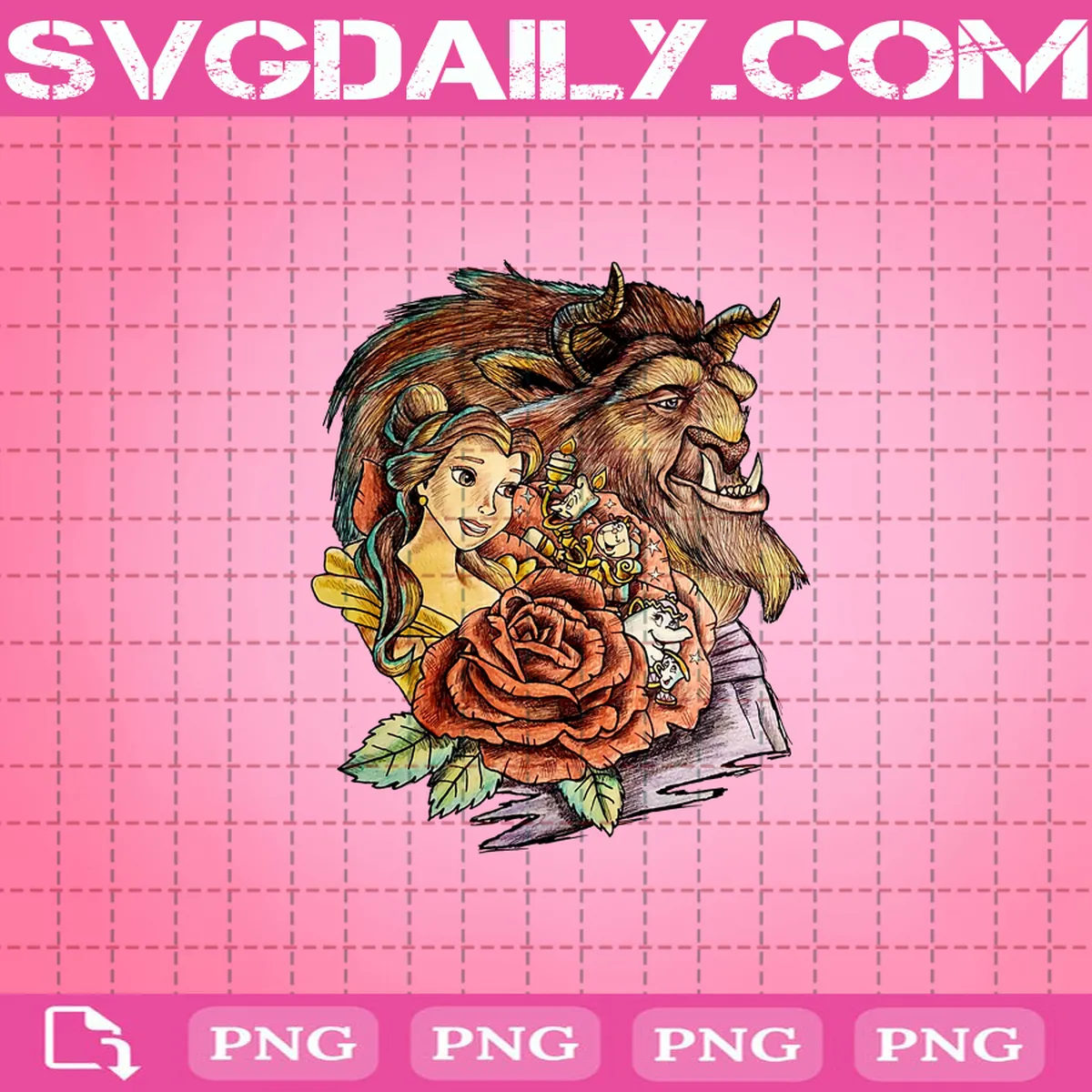 Disney Beauty And The Beast Png, Beauty And The Beast Png, Disney Png, Disney Character Lover Png, Belle Png, Digital File