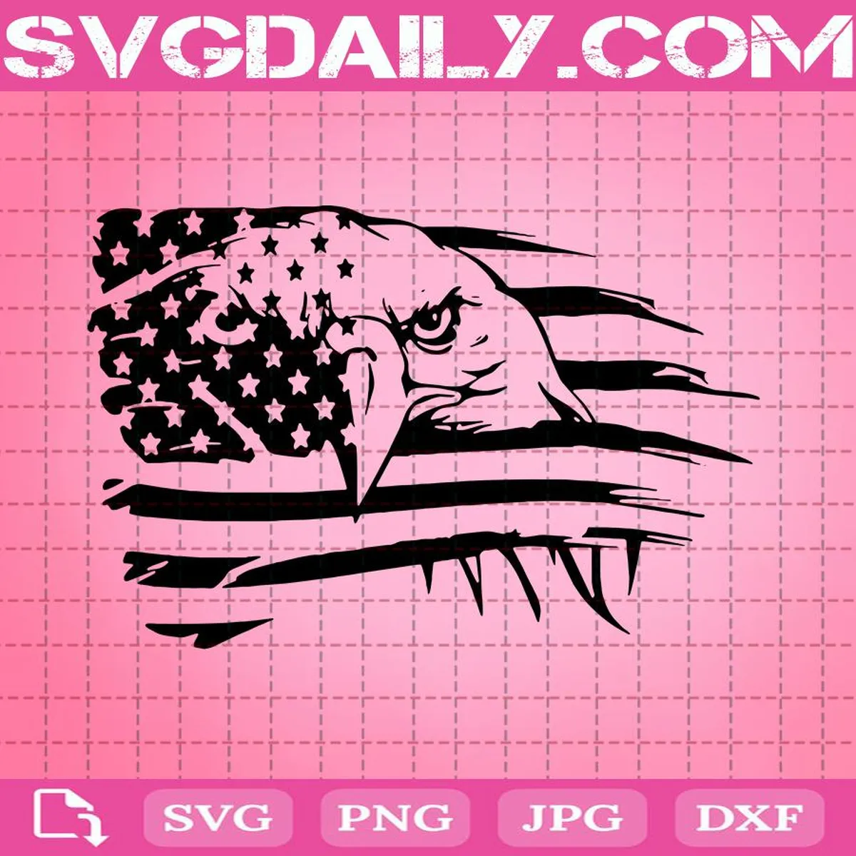 Distressed American Flag With An Eagle Svg. Eagle Svg, American Flag Svg, Svg Png Dxf Eps AI Instant Download
