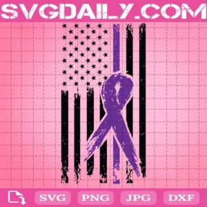 Distressed Flag With Awareness Ribbon Svg, Ribbon USA Flag Svg, Breast Cancer Svg, Breast Cancer Awareness Svg, USA Flag Svg