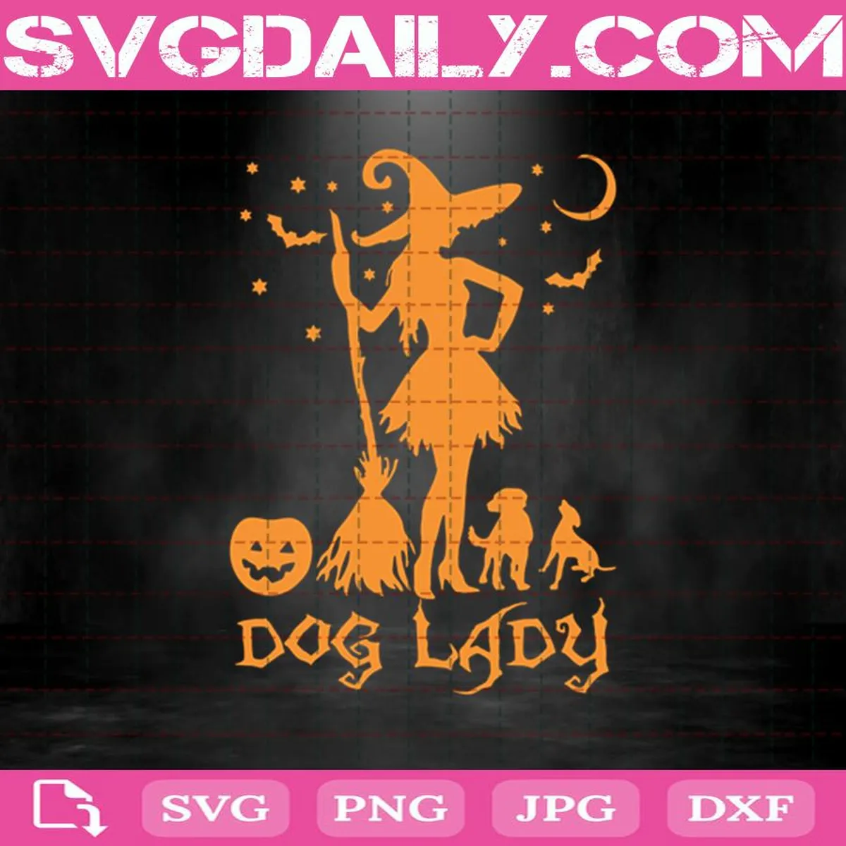 Dog Lady Svg, Dog Svg, Witch Svg, Pumpkin Svg, Halloween Svg, Witch Lady Svg, Girl Svg, Svg Png Dxf Eps