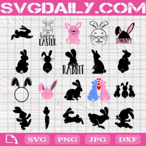 Easter Bunnies Svg Bundle Free, Rabbit Easter Svg Bundle Free, Cute Rabbit Svg Free, Clip Cut File Svg, File Svg Free