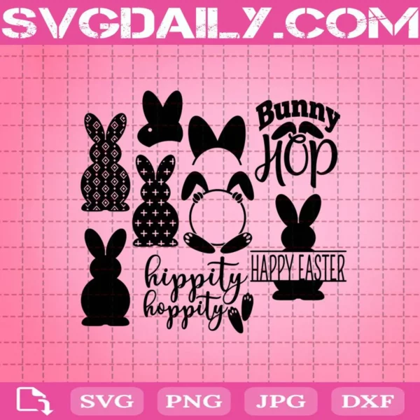 Easter Svg Bundle, Bunny Svg Bundle, Bunny Svg, Easter Monogram Svg, Happy Easter Svg, Easter Svg, Svg Png Dxf Eps AI Instant Download
