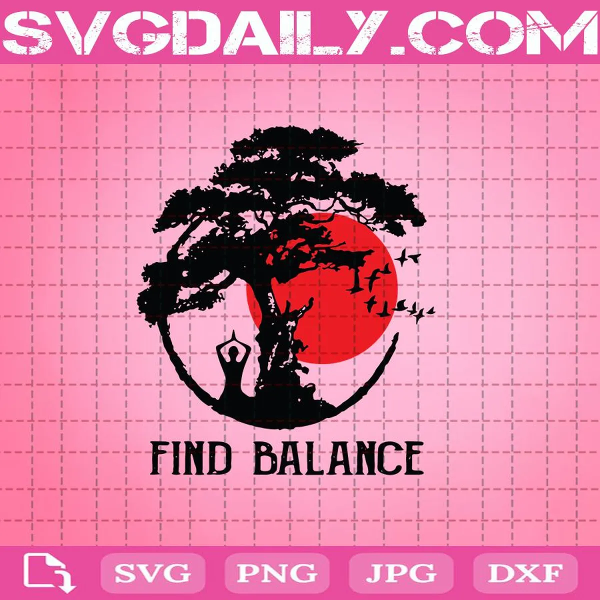 Find Balance Svg, Balance Svg, Yoga Svg, Files For Silhouette Files For Cricut Svg Dxf Eps Png Instant Download