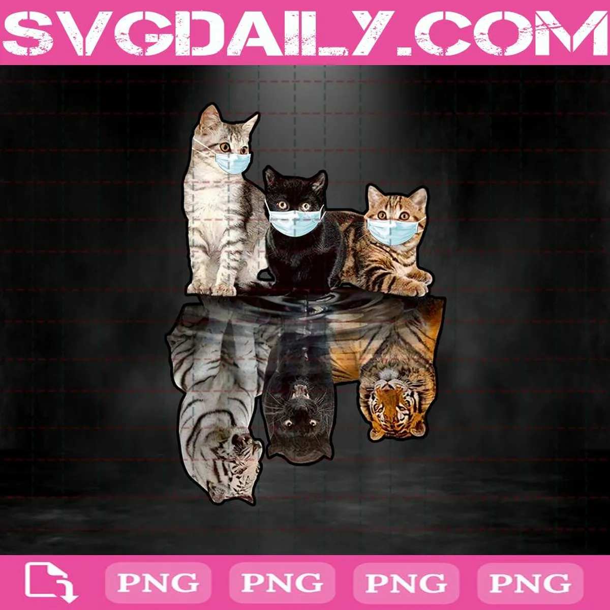 Funny Cat Shadow On Water Quarantined Png, Funny Cat Png, Cat Png, Quarantined Png, Cat Shadow Png
