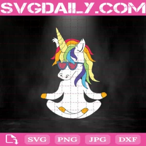 Girly Unicorn Sitting Svg, Unicorn Svg, Unicorn Yoga Svg, Magic Unicorn Svg, Unicorn Cute Svg, Svg Png Dxf Eps AI Instant Download