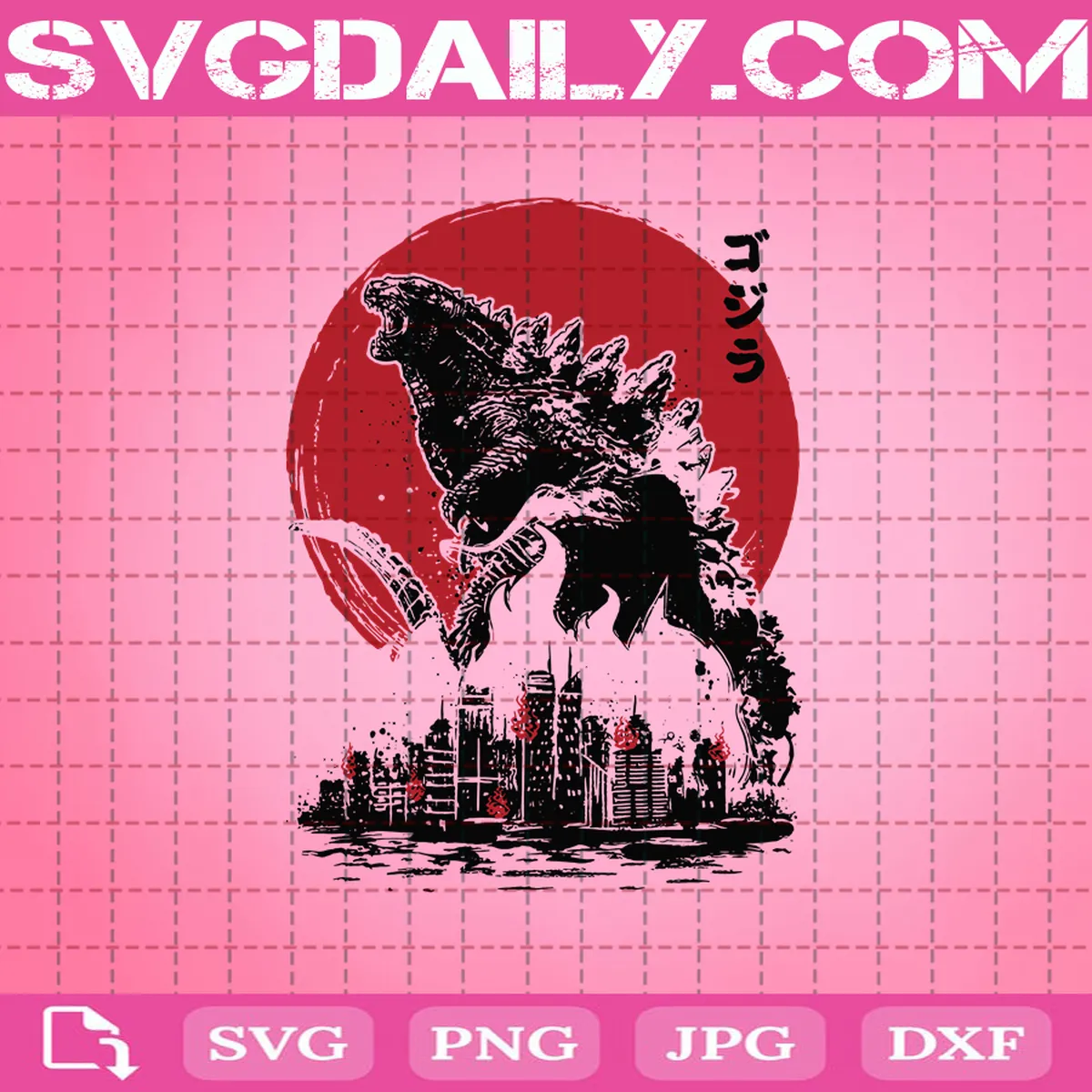 Gojira Attack Sumi-e Svg, Godzilla Svg, Movies Svg, Svg Png Dxf Eps AI Instant Download