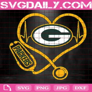 Green Bay Packers Heart Stethoscope Svg, Green Bay Packers Svg, Nurse Packers Svg, Football Teams Svg, NFL Svg, Nurse Sport Svg